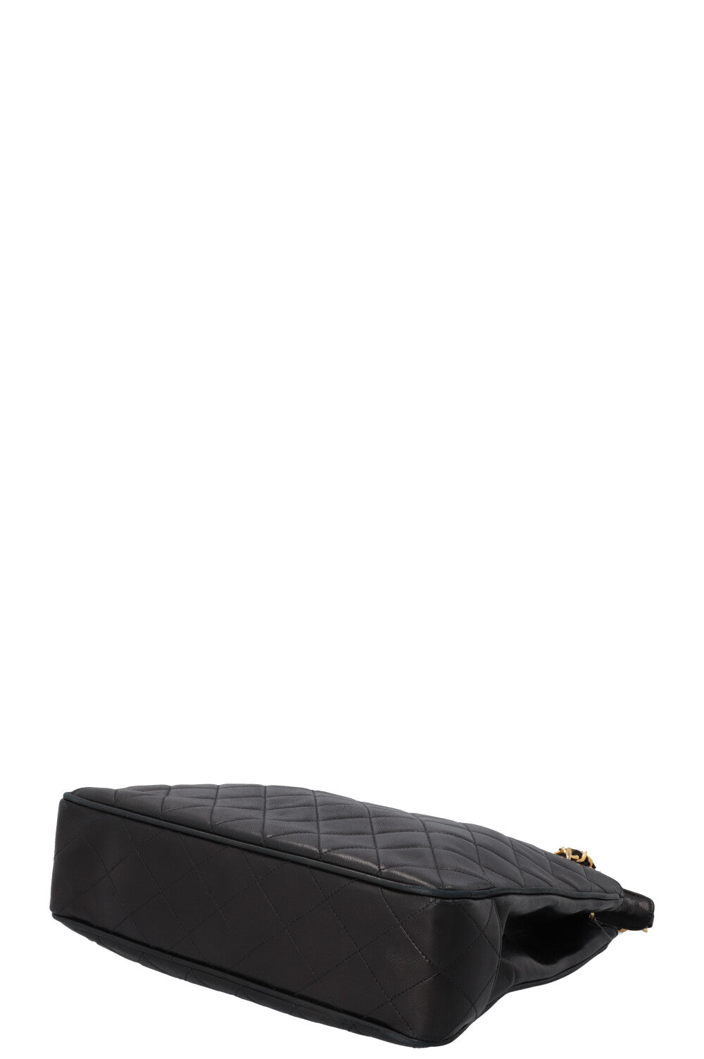 CHANEL Vintage CC Quilted Tote Bag Black