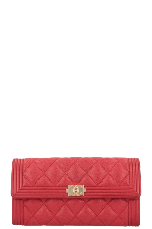 CHANEL Boy Wallet Red