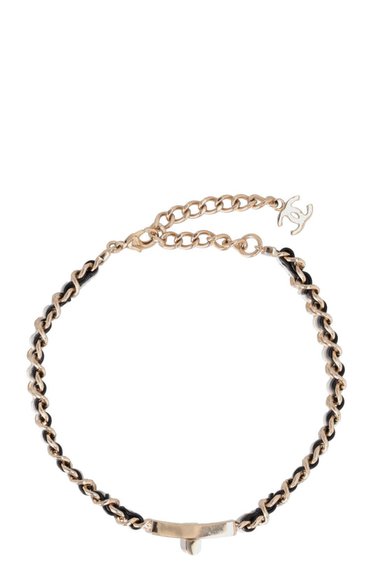CHANEL 2022 Necklace Black White Gold