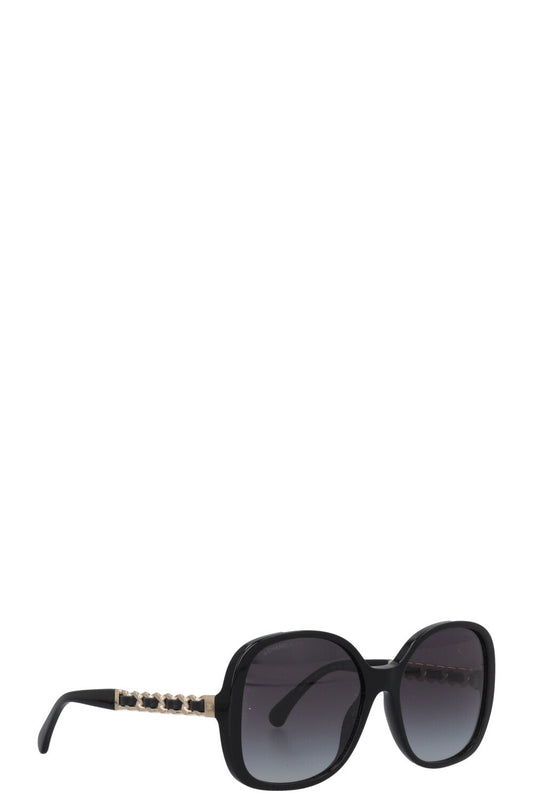 CHANEL 5470-Q Chain Sunglasses Black