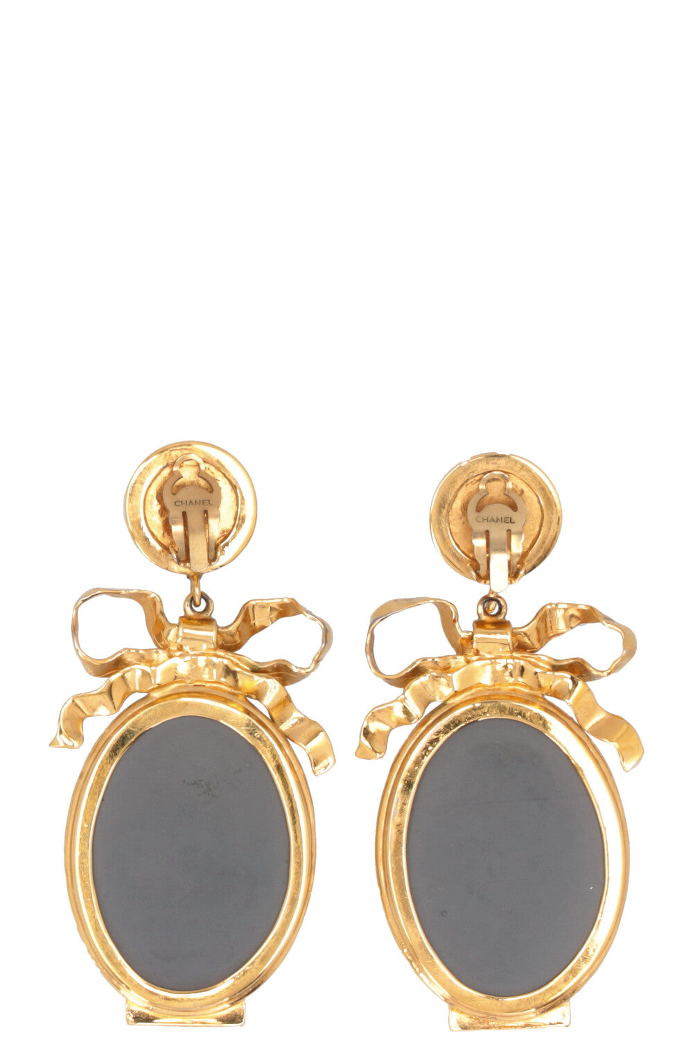CHANEL Earrings Bow Mirror