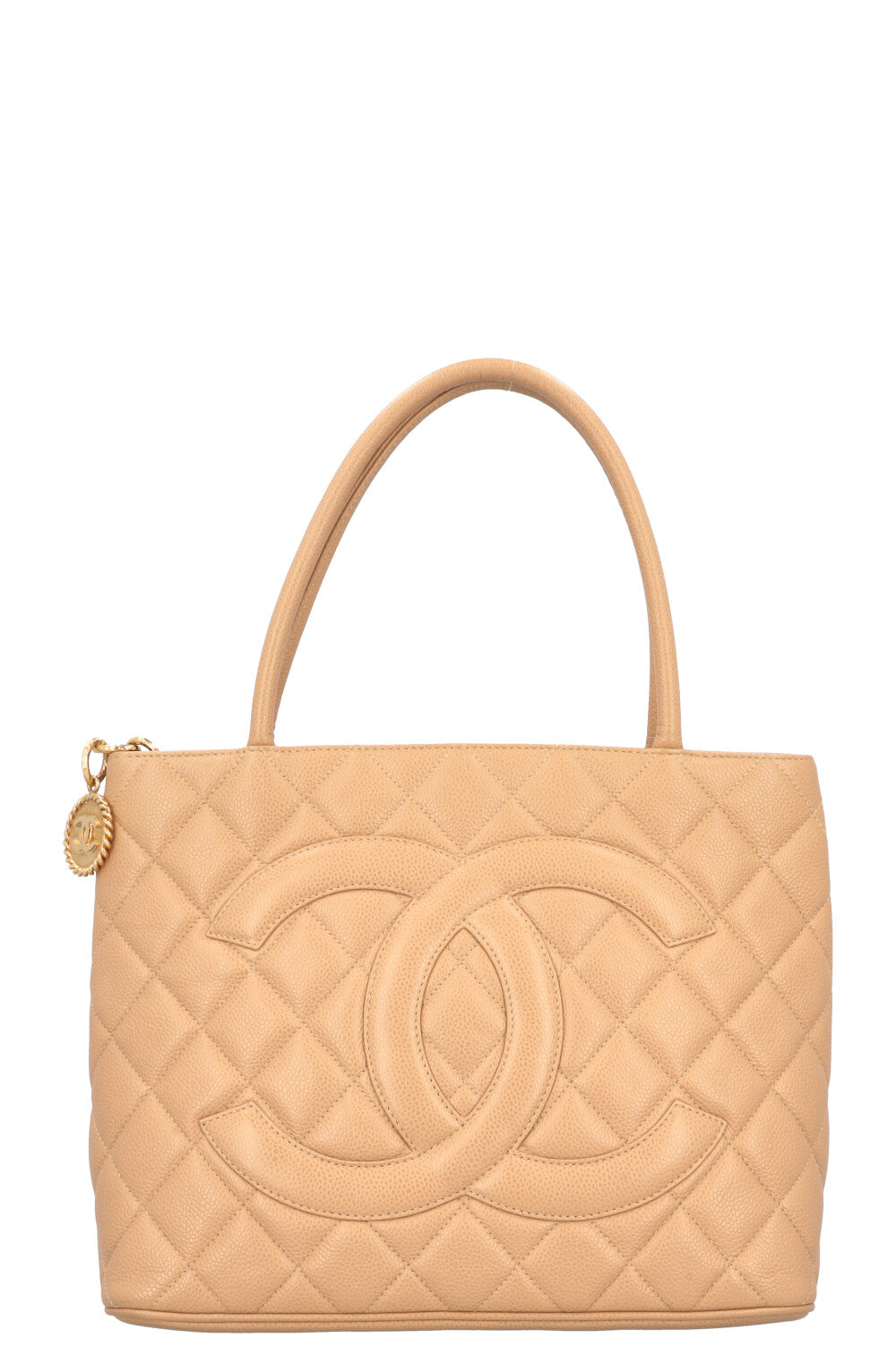 CHANEL Medaillon Tote Caviar Beige