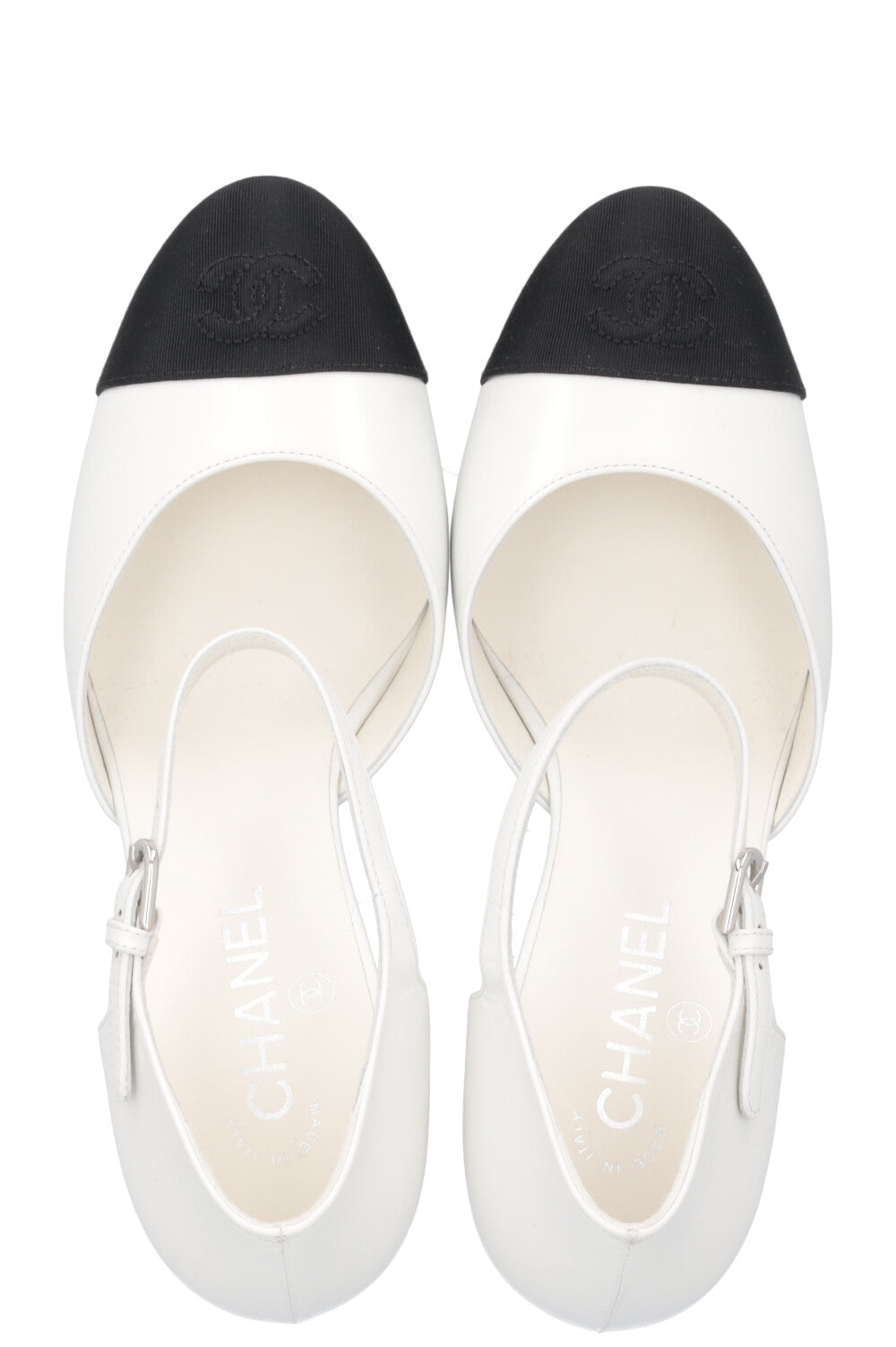 CHANEL CC Heels White