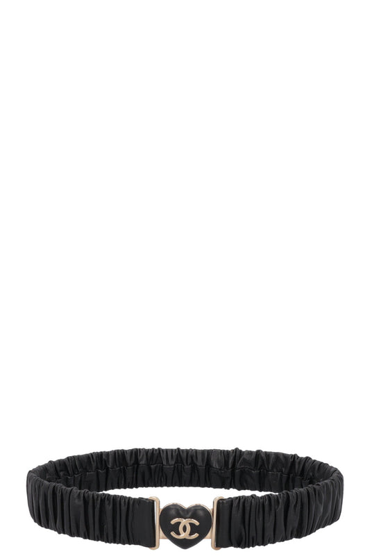 CHANEL 2022 Heart CC Belt Leather Black