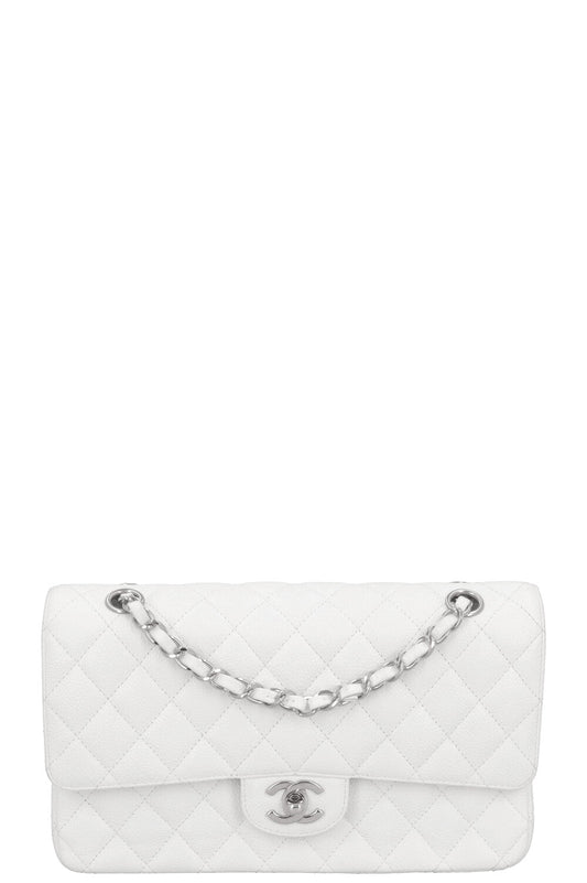CHANEL Classic Double Flap Bag Medium White