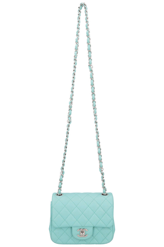 CHANEL Mini Square Crossbody Bag Blue