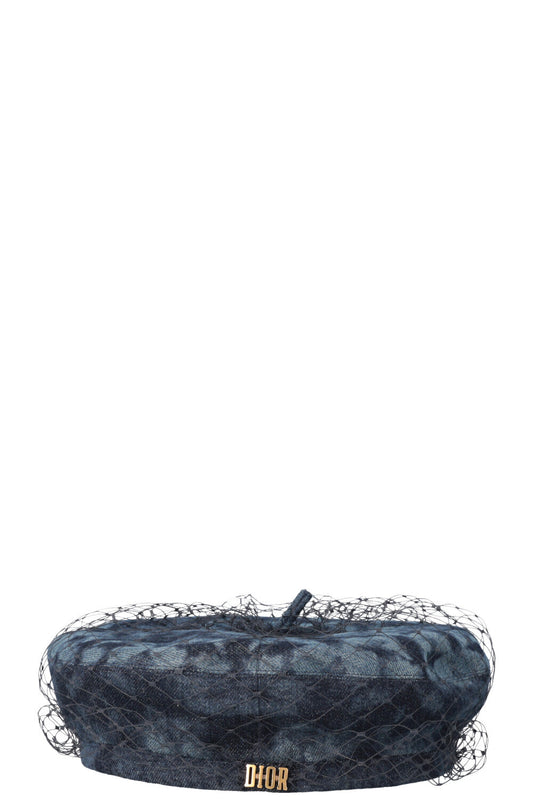 CHRISTIAN DIOR Tie Dye Arty Beret Denim