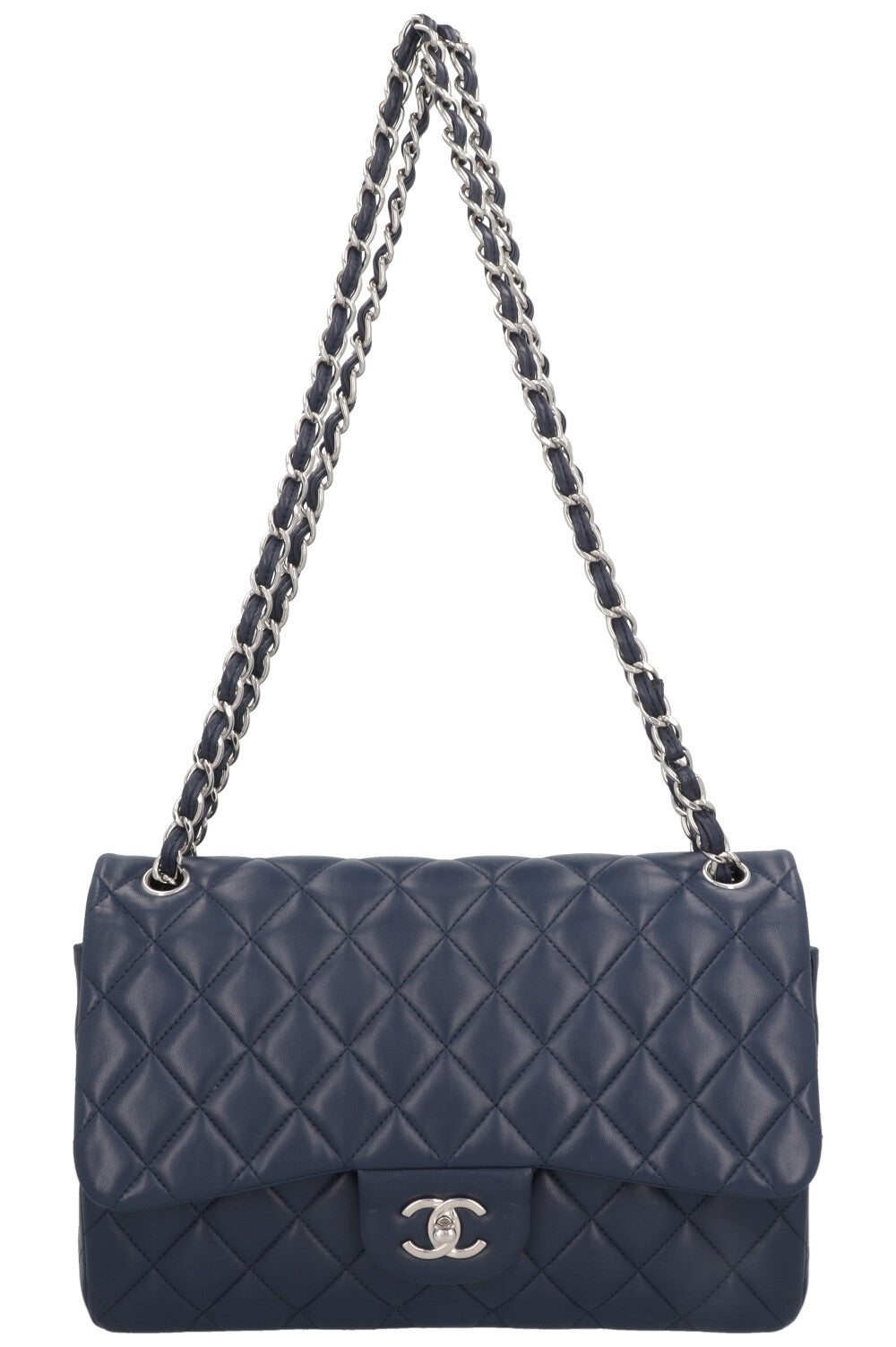 CHANEL Double Flap Bag Large Navy