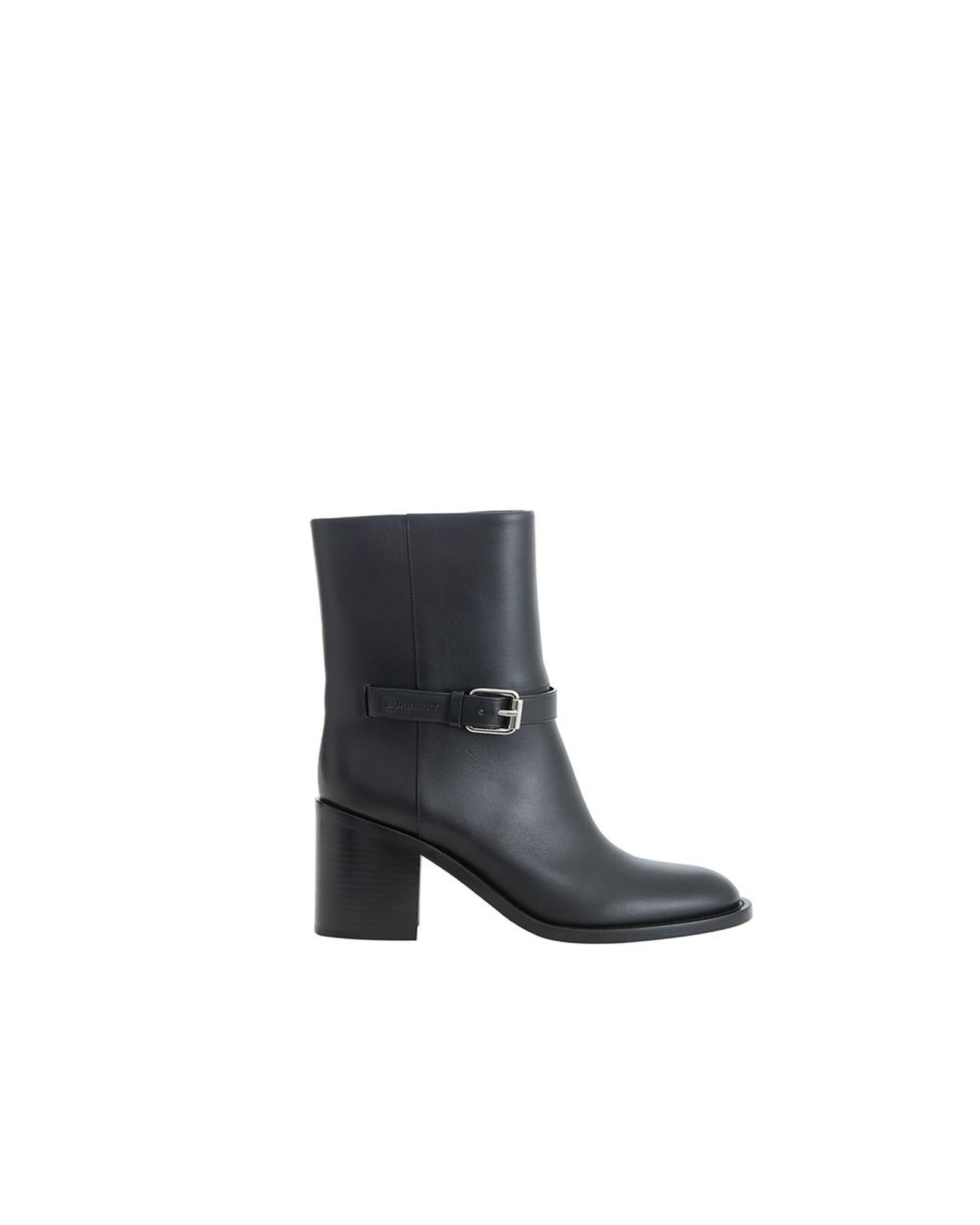 Burberry Kensington Leather Ankle Boots for Women 9 Black