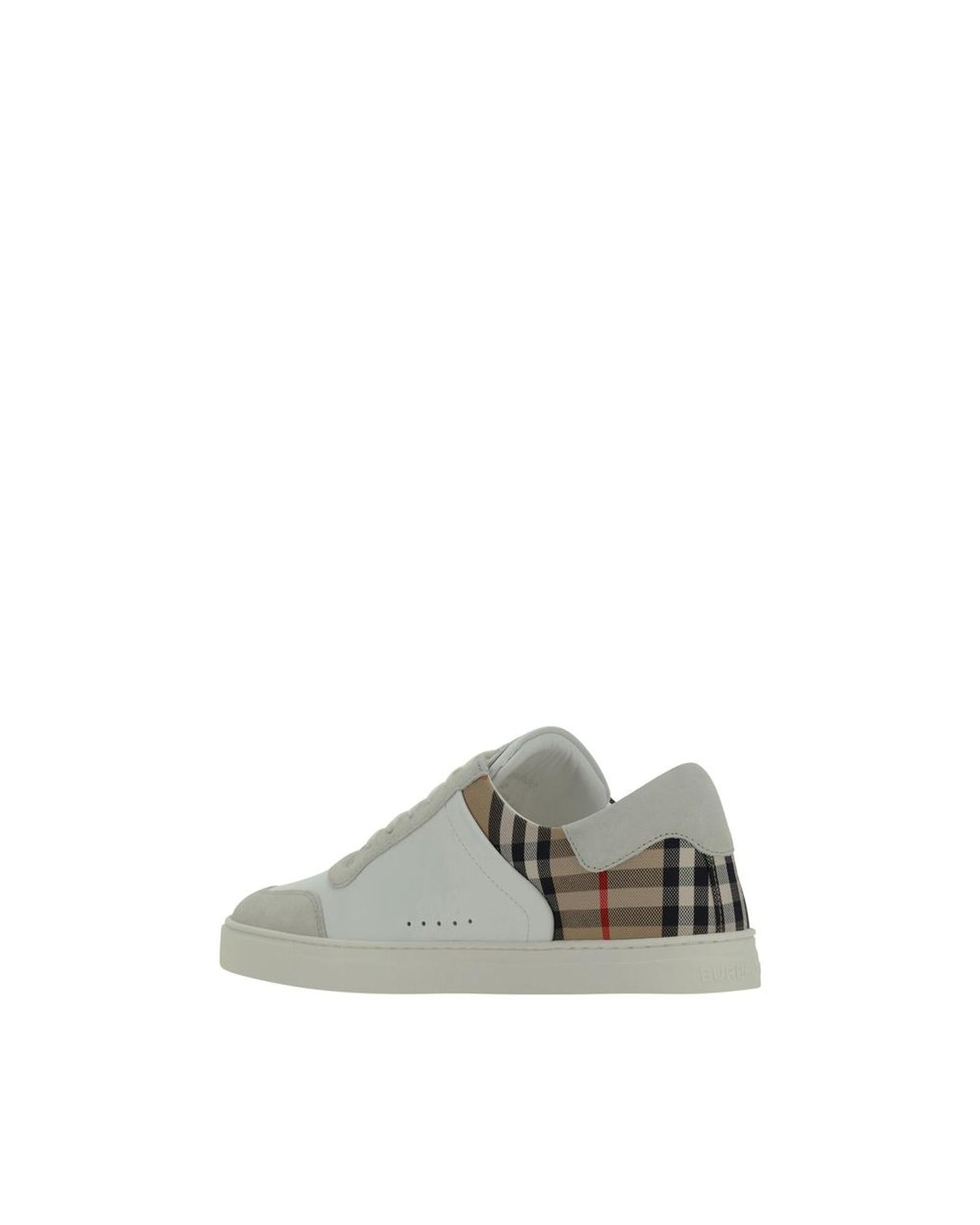 Burberry Arthur Leather and Check Sneakers Men White