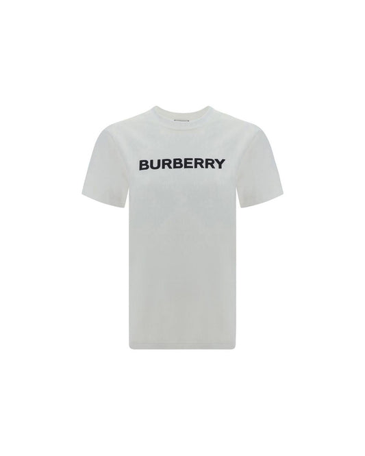 Burberry Logo TShirt Short Sleeves Women White Tops 4 White
