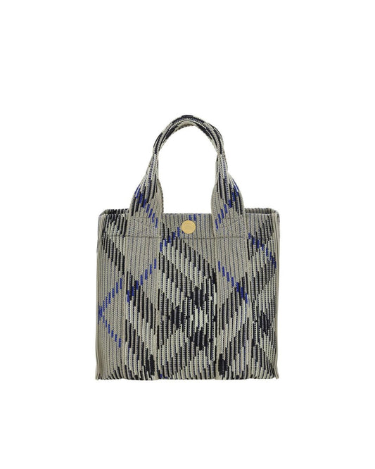 Burberry Knitted Lola Bag Small Size Women Gray Handbags ONE SIZE Gray