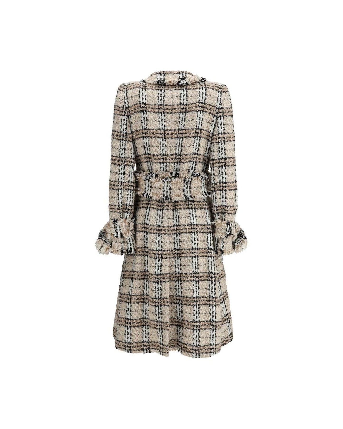 Burberry Tweed Check DoubleBreasted Coat Women Multicolor Jackets & Coats