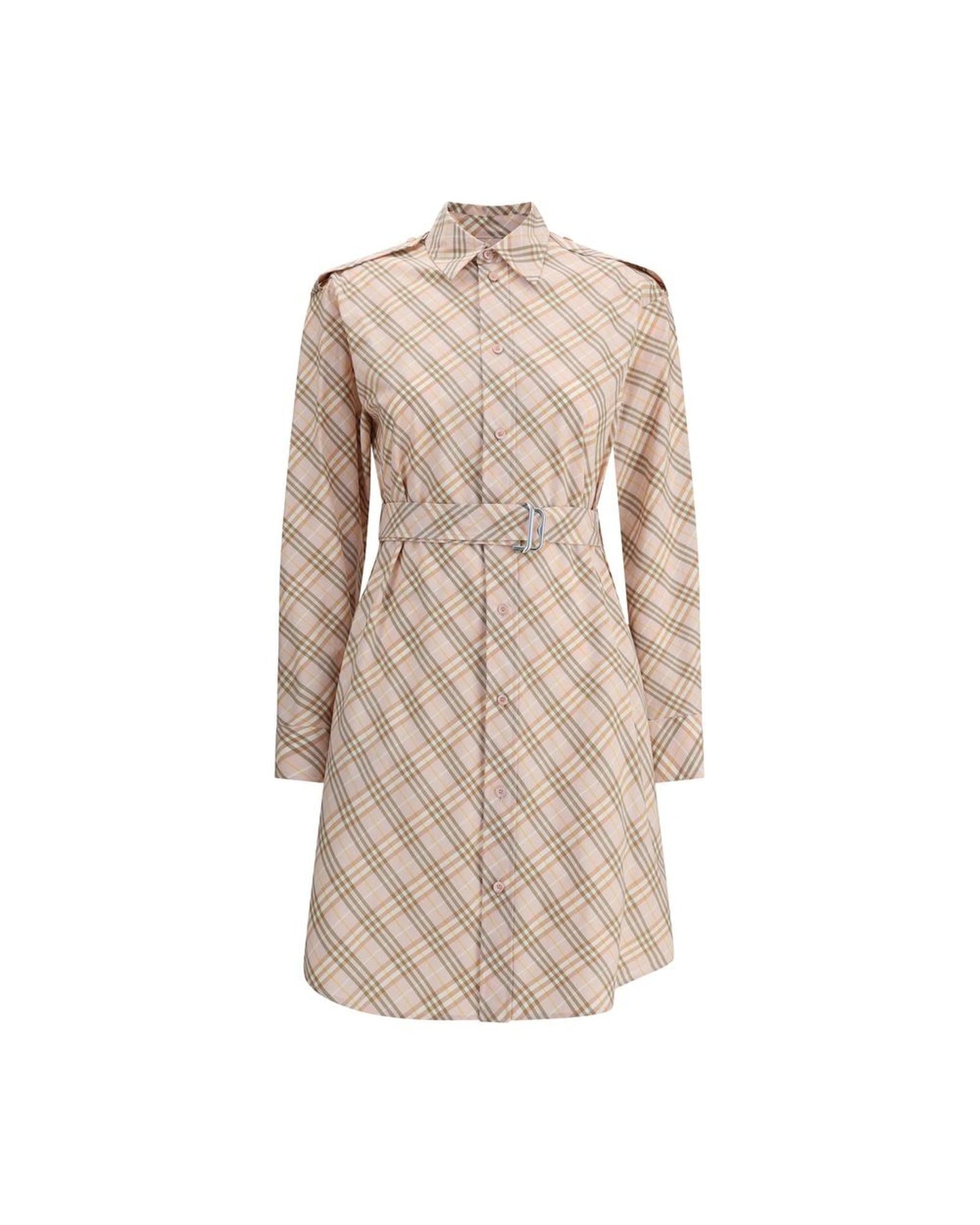 Burberry Shirt Dress Plaid Mini Women Multicolor Dresses One Size Fits All Multicolor