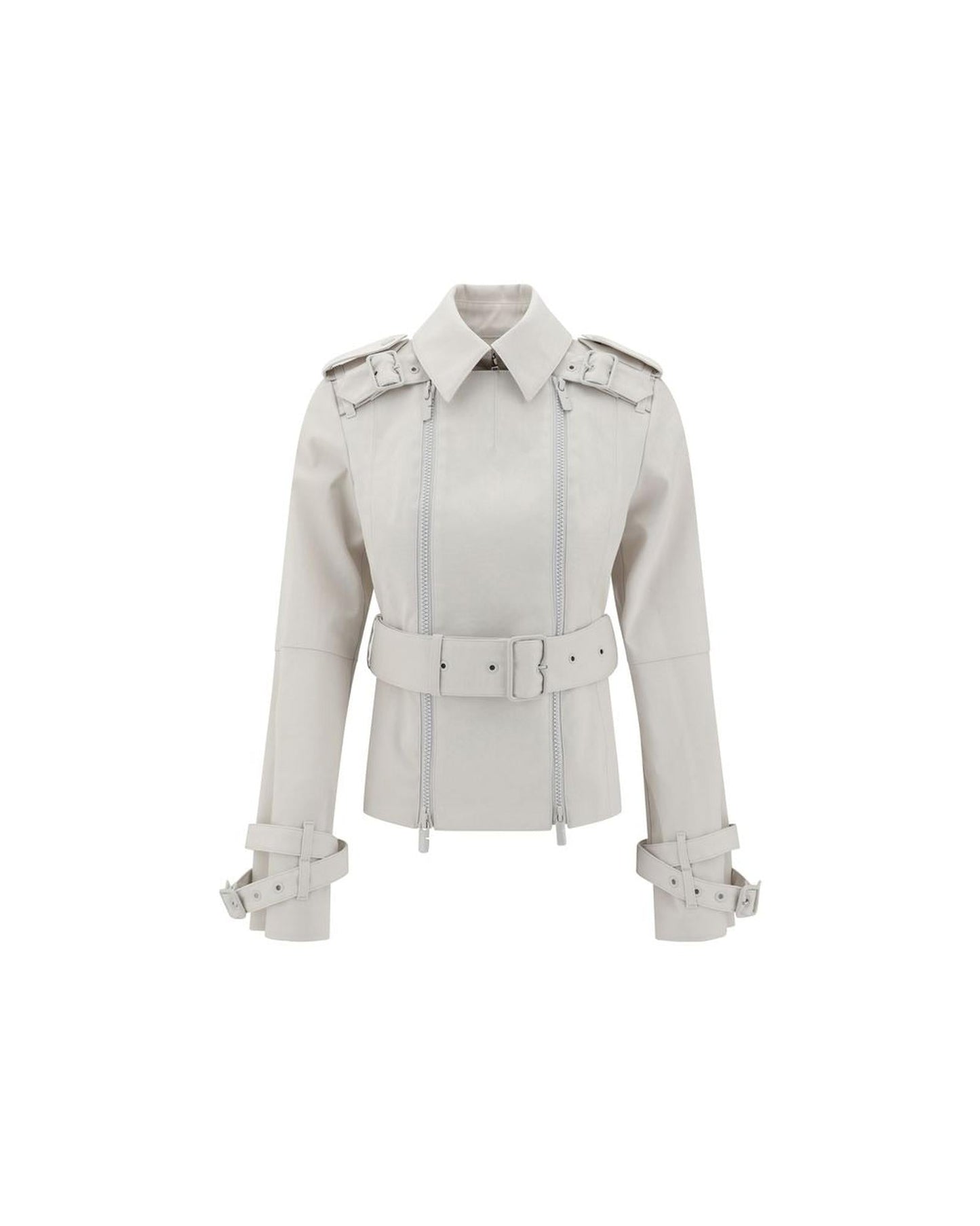 Burberry Belted Leather Trench Coat Women Beige One Size Fits All Beige