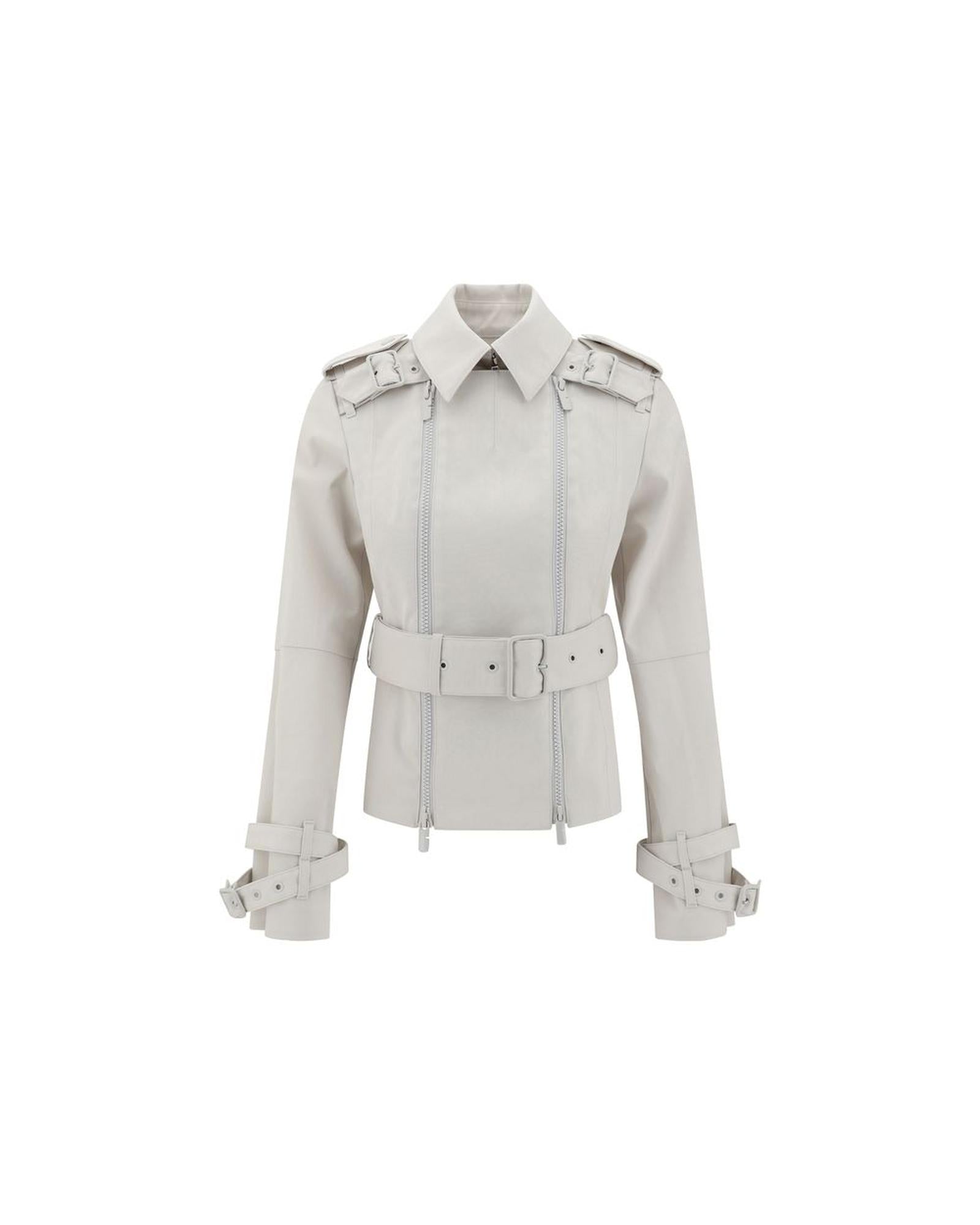 Burberry Belted Leather Trench Coat Women Beige One Size Fits All Beige