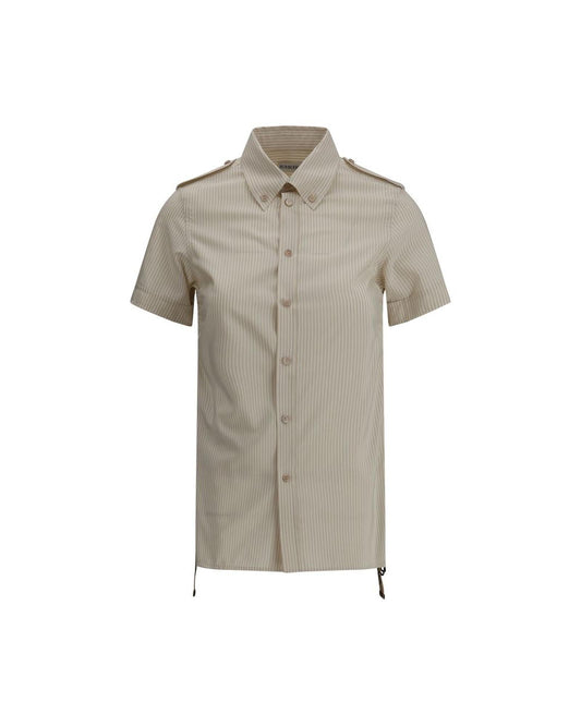 Burberry Striped Short Sleeve Shirt Women Beige One Size Fits All Beige