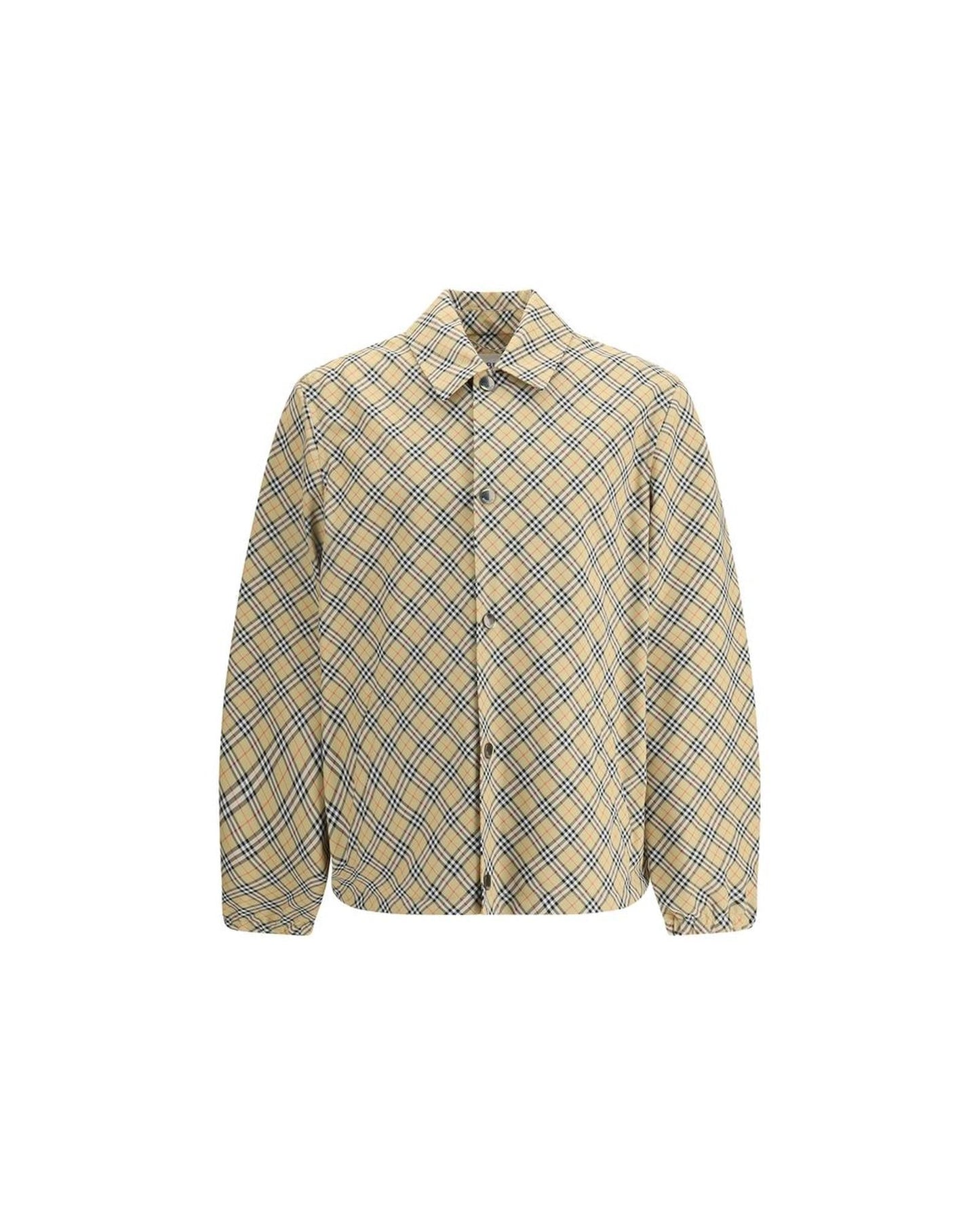 Burberry Plaid ButtonUp Longsleeve Shirt Men Beige Jackets Beige