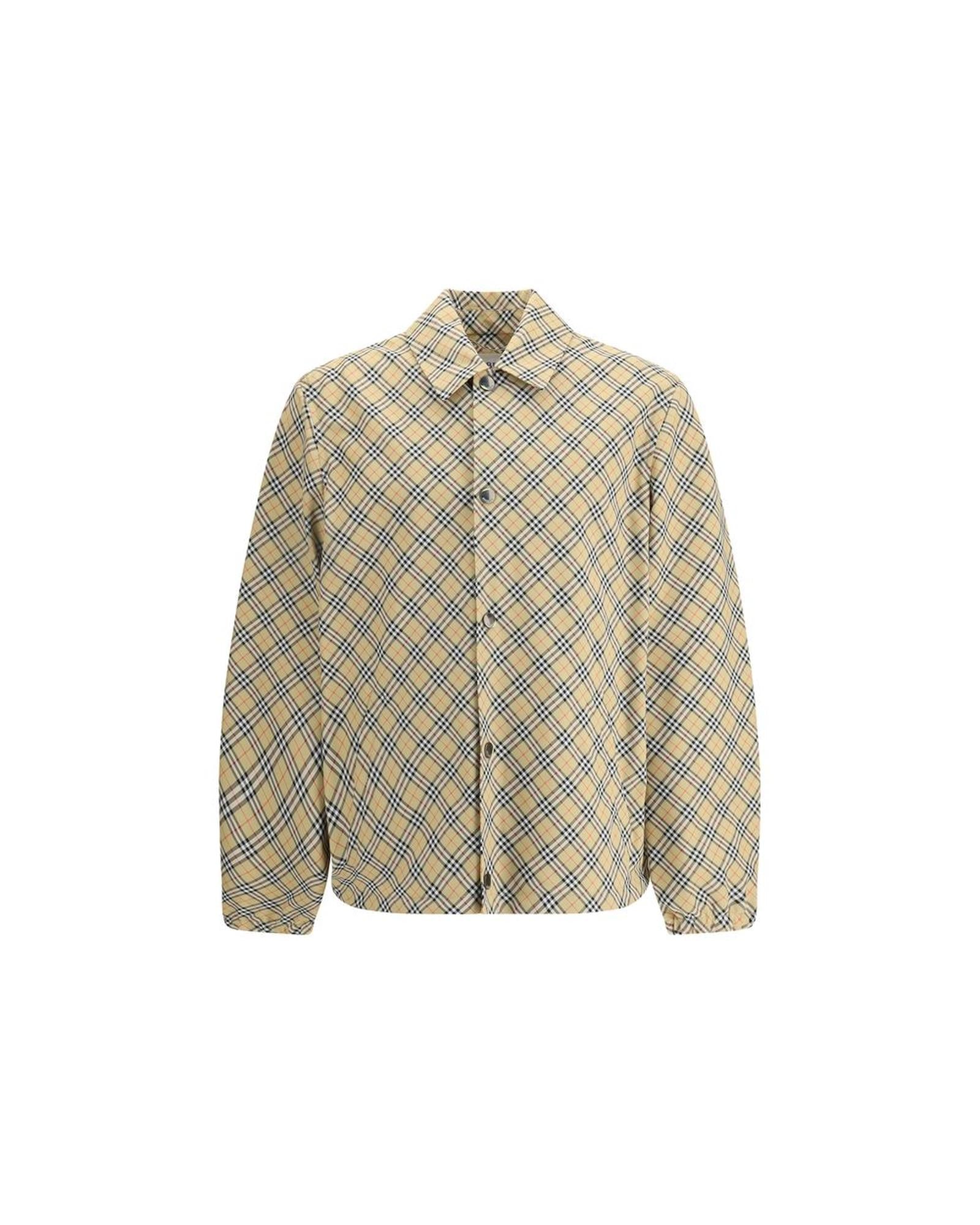 Burberry Plaid ButtonUp Longsleeve Shirt Men Beige Jackets Beige