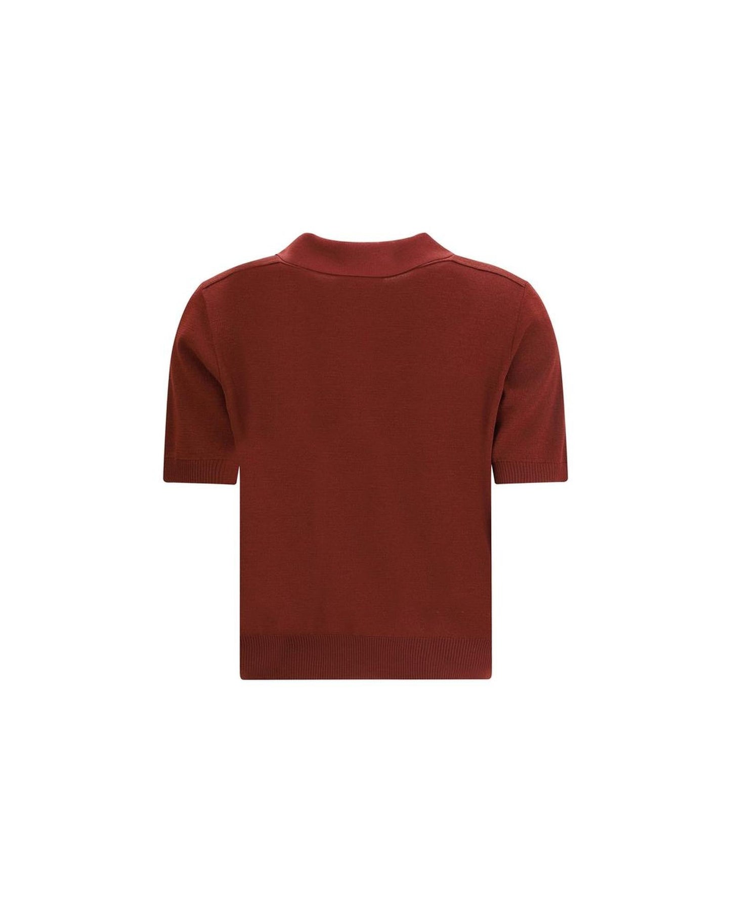 Burberry Knit Polo Shirt Button Closure Women Bordeaux