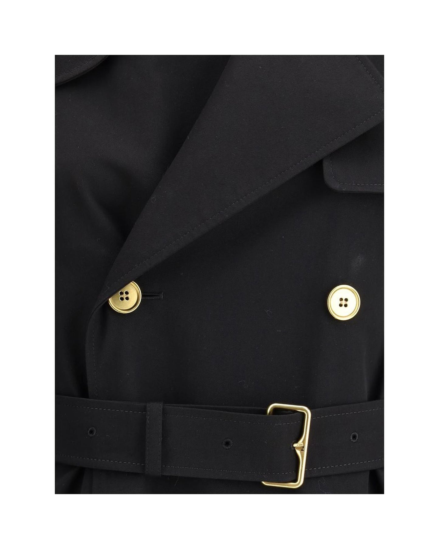 Burberry Trench Coat Plaid Collar Classic Design Women Black Jackets & Coats