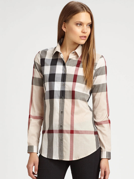 BURBERRY BRIT VINTAGE CHECK BUTTON DOWN SHIRT