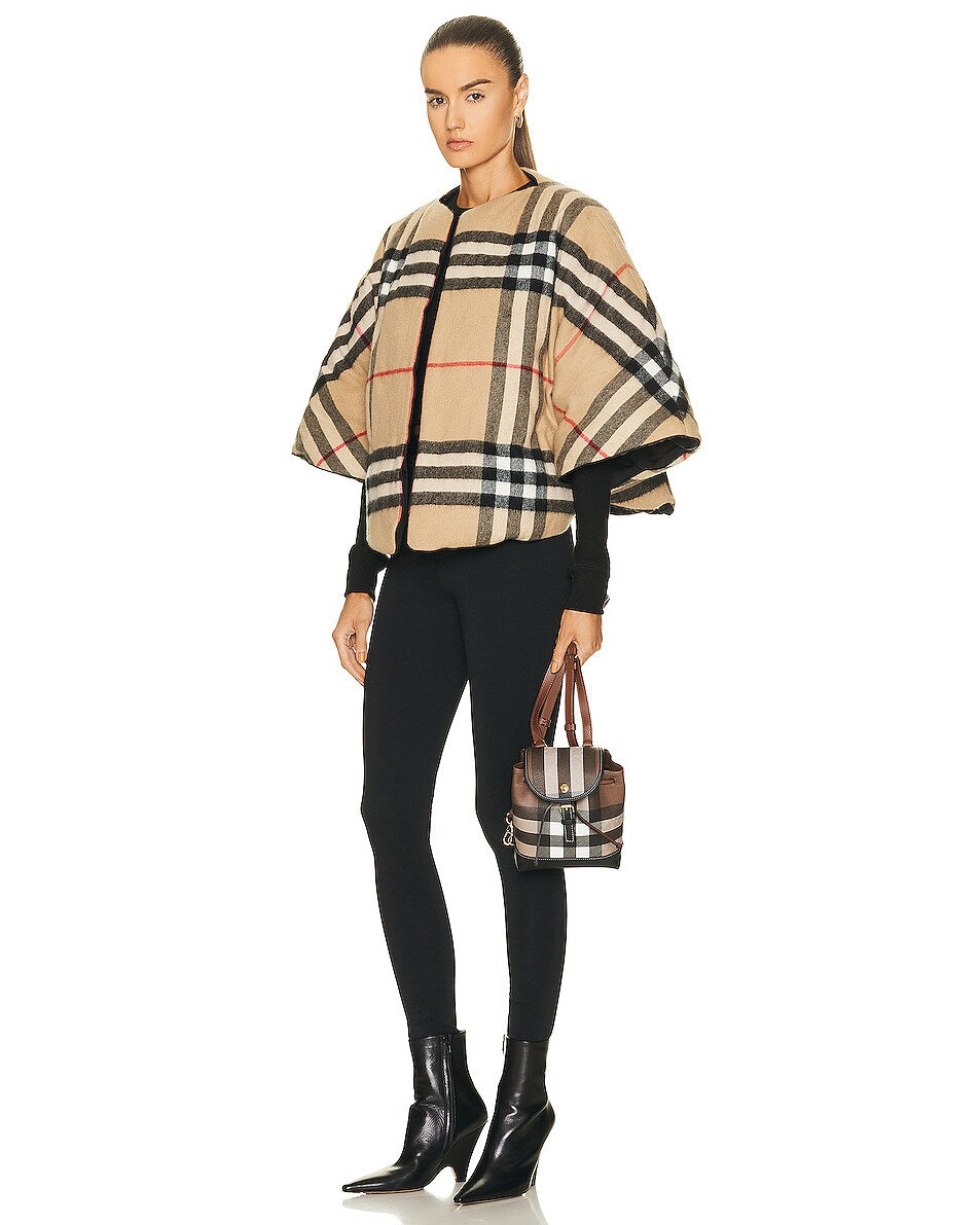 BURBERRY BROWN CHECK MICRO BACKPACK