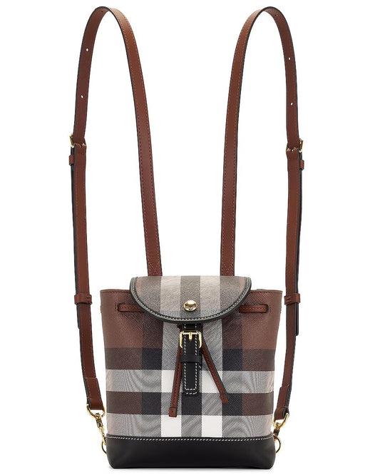 BURBERRY BROWN CHECK MICRO BACKPACK