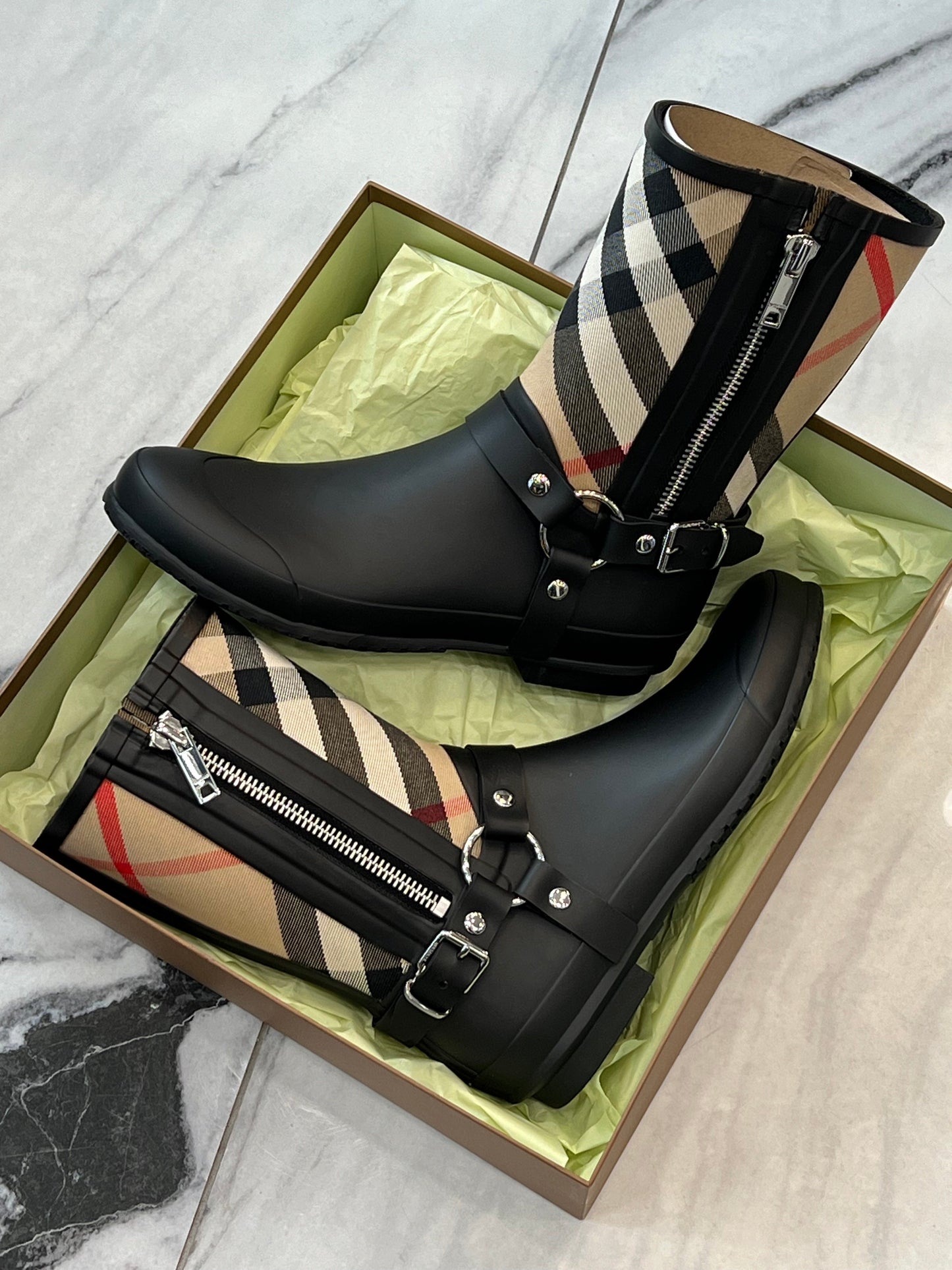 BURBERRY ZANE HOUSE CHECK RAIN BOOTS