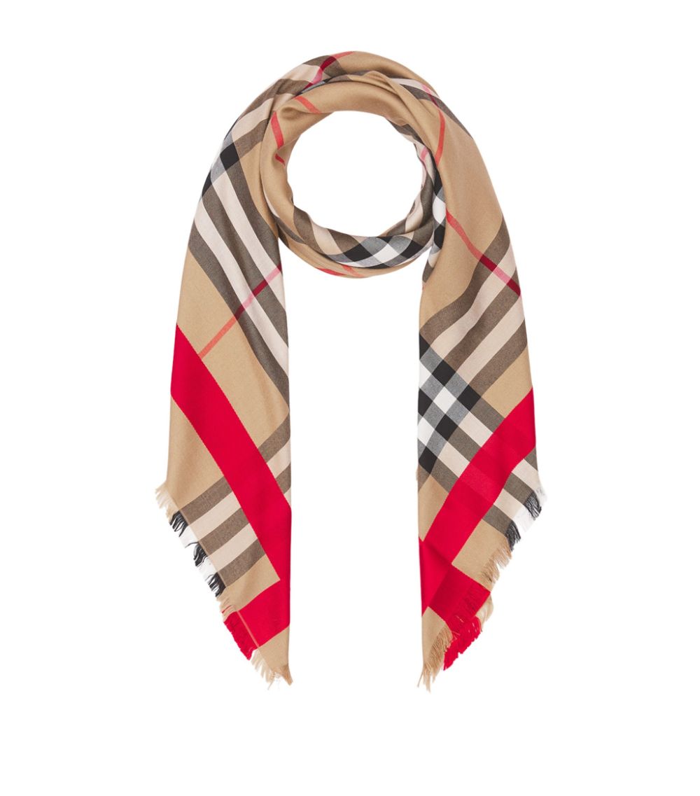 BURBERRY WOOL SILK VINTAGE CHECK SCARF