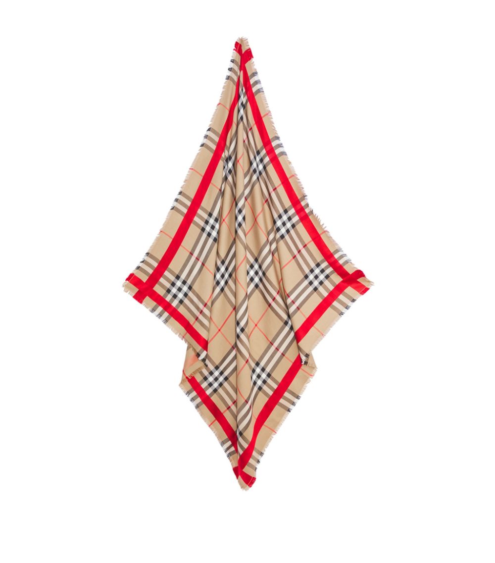BURBERRY WOOL SILK VINTAGE CHECK SCARF