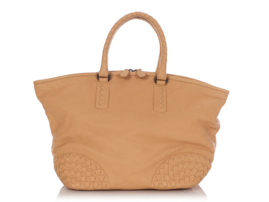 Bottega Veneta Beige Top Handle Bag