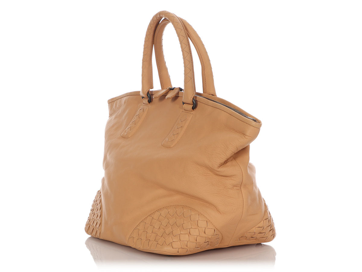 Bottega Veneta Beige Top Handle Bag