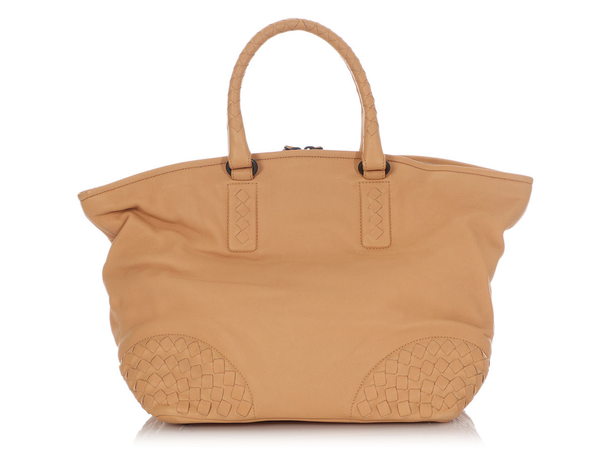Bottega Veneta Beige Top Handle Bag
