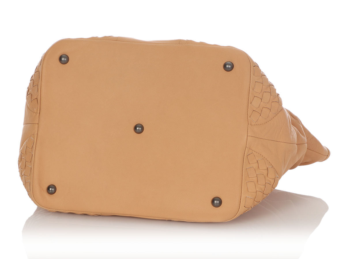 Bottega Veneta Beige Top Handle Bag