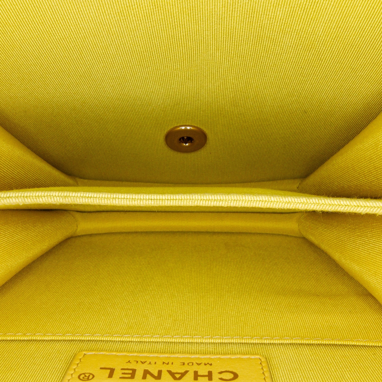 Yellow Chanel Quilted Lambskin North South Boy Flap Crossbody Bag
