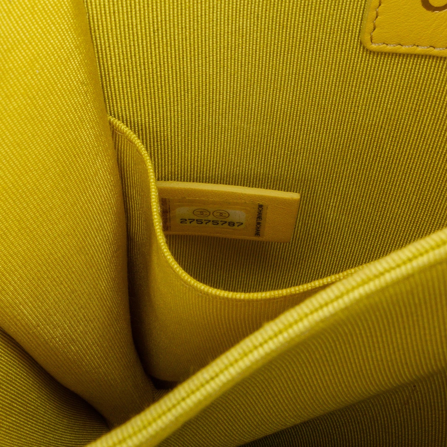 Yellow Chanel Quilted Lambskin North South Boy Flap Crossbody Bag