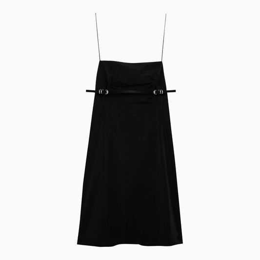 Givenchy Black Cotton Blend Mini Dress With Straps Women