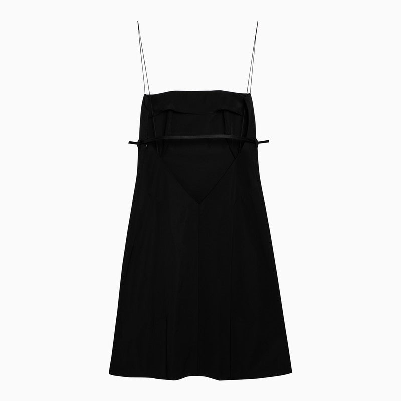 Givenchy Black Cotton Blend Mini Dress With Straps Women