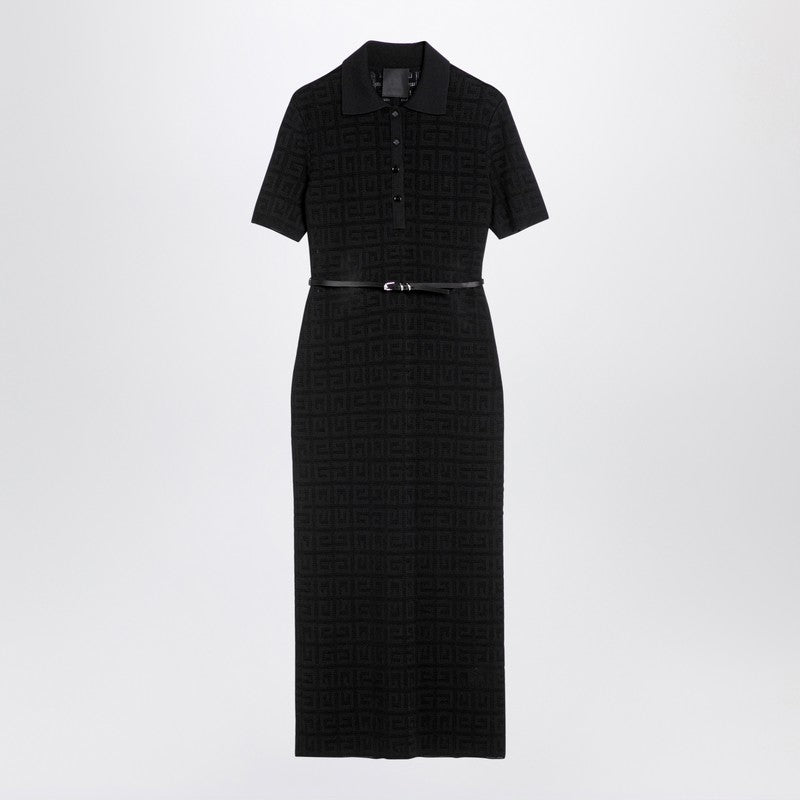Givenchy Voyou Black Jacquard Midi Dress 4G Women