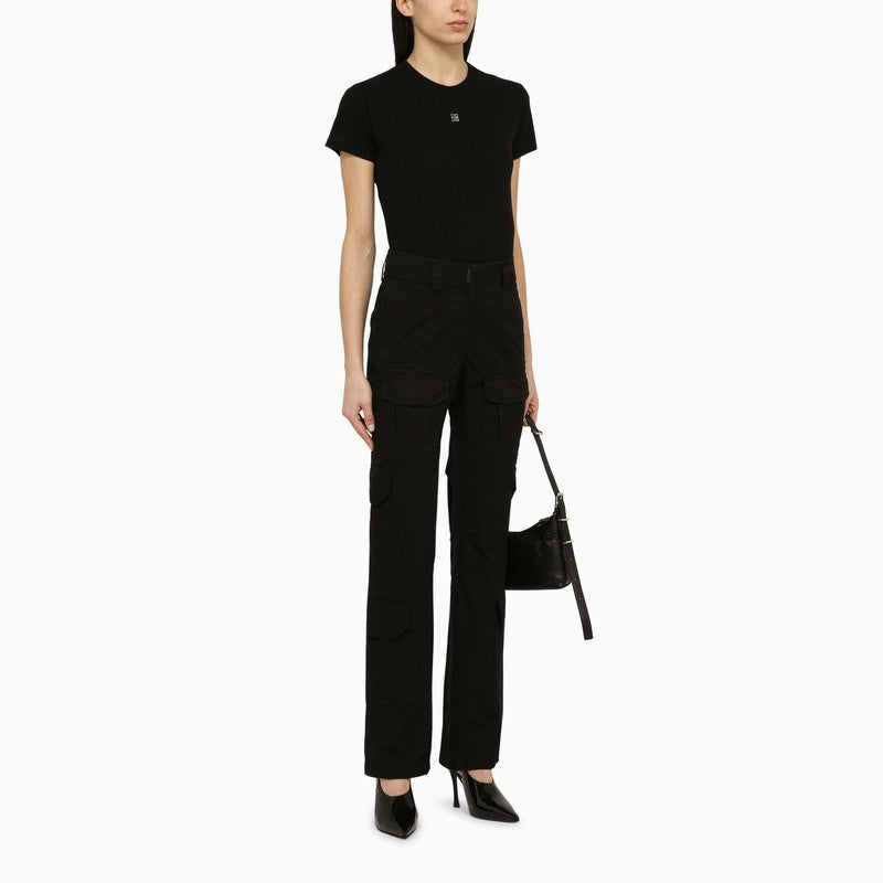 Givenchy Black Cotton Cargo Trousers Women