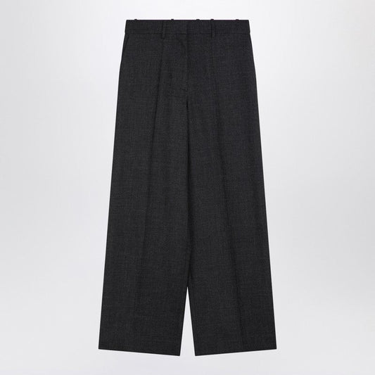 Givenchy Dark Grey Wool Wide Trousers Women