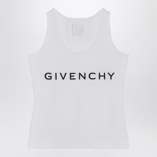 Givenchy White Cotton Tank Top With Logo Women