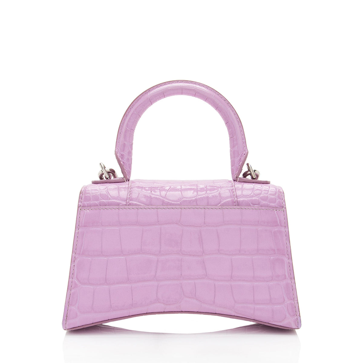Luxury Balenciaga  Shiny Croc Embossed Calfskin Hourglass XS Satchel (SHF-A4kg9c)