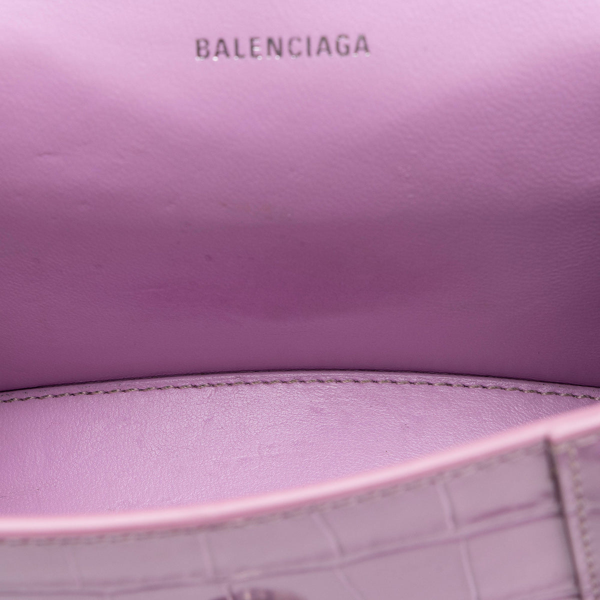 Luxury Balenciaga  Shiny Croc Embossed Calfskin Hourglass XS Satchel (SHF-A4kg9c)