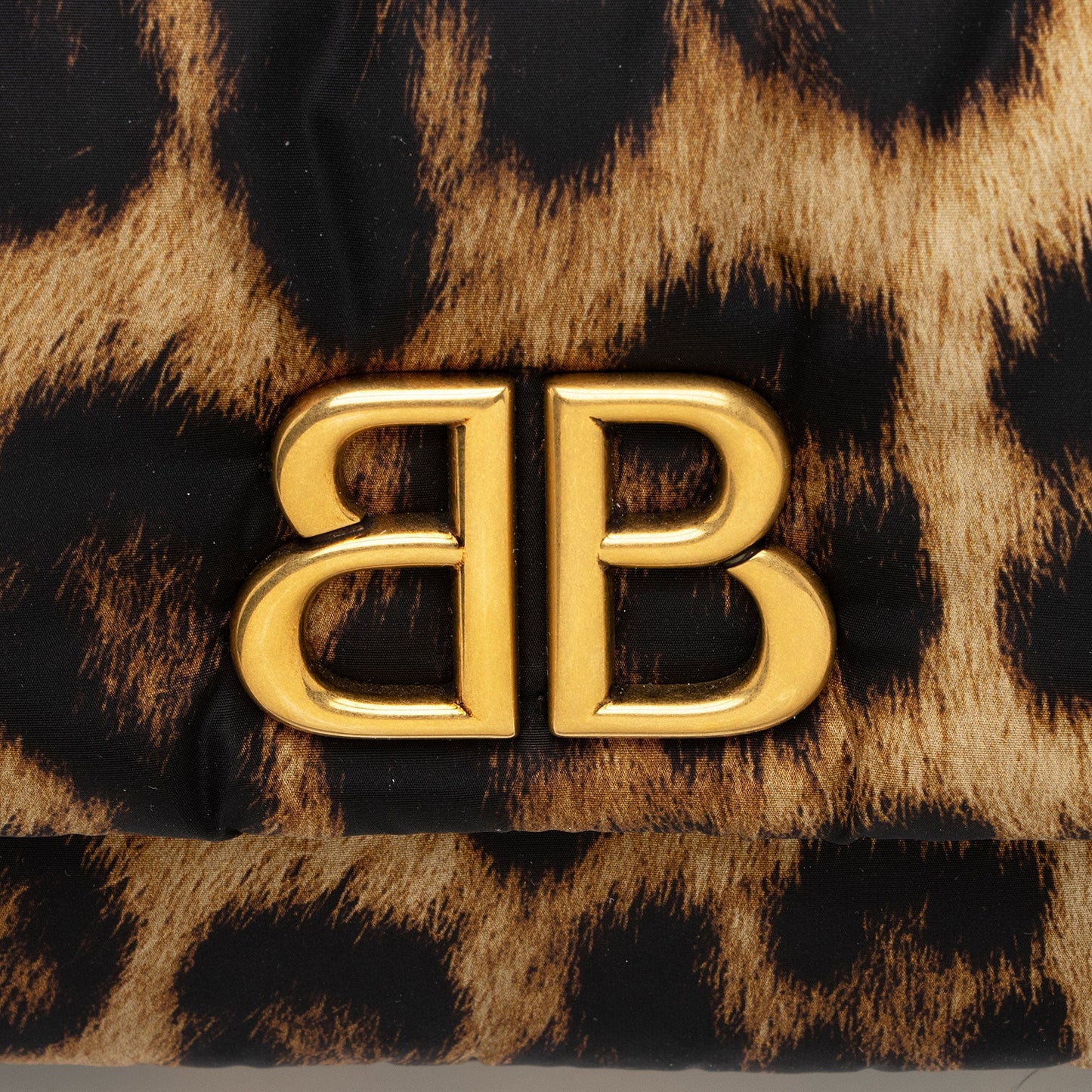 Luxury Balenciaga  Nylon Leopard Monaco Mini Shoulder Bag (SHF-WvmJR1)