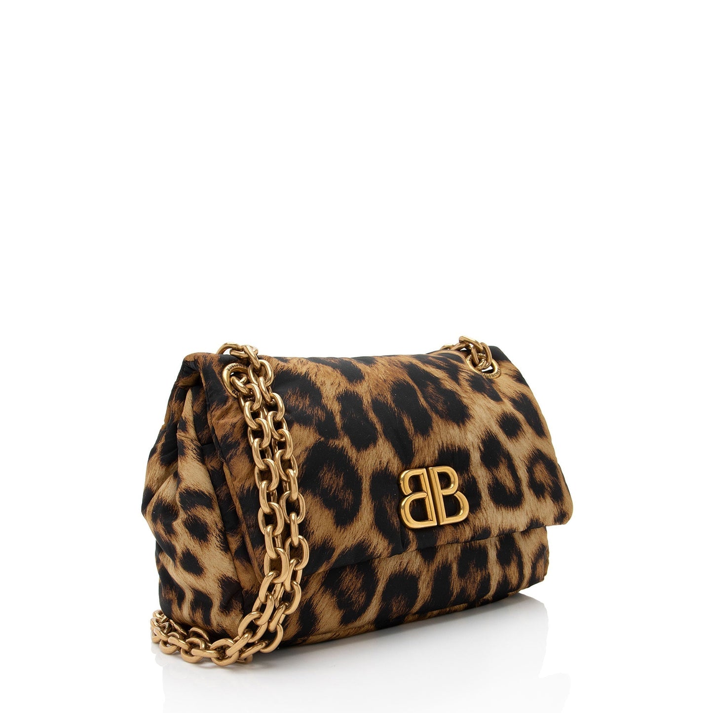 Luxury Balenciaga  Nylon Leopard Monaco Mini Shoulder Bag (SHF-WvmJR1)