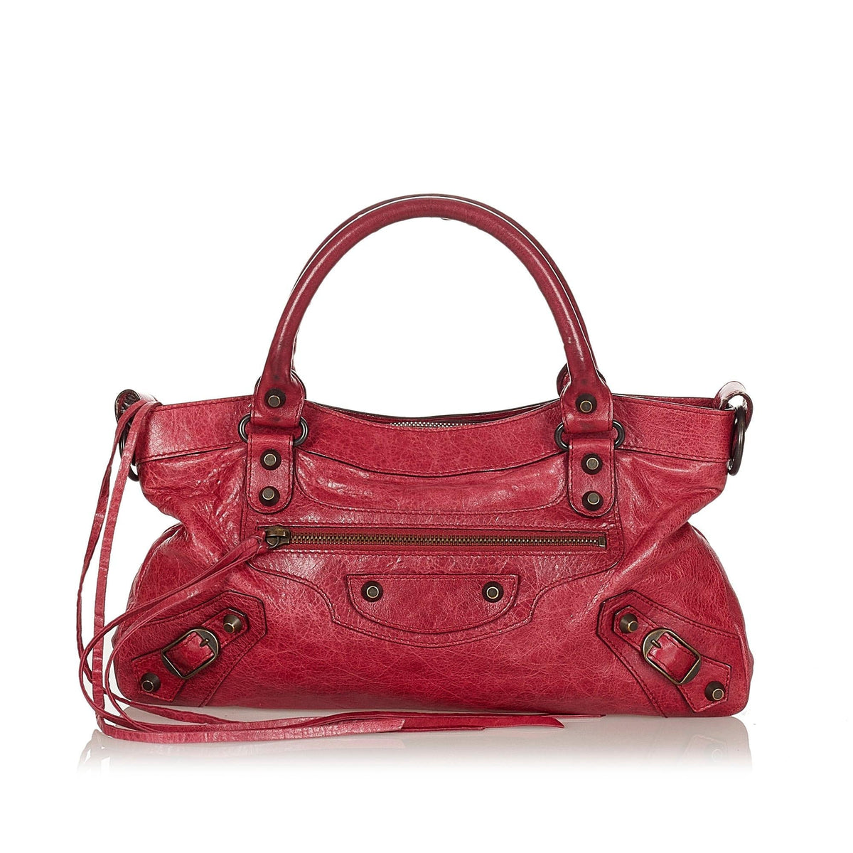 Luxury Balenciaga  Motocross Classic First Leather Satchel (SHG-22045)