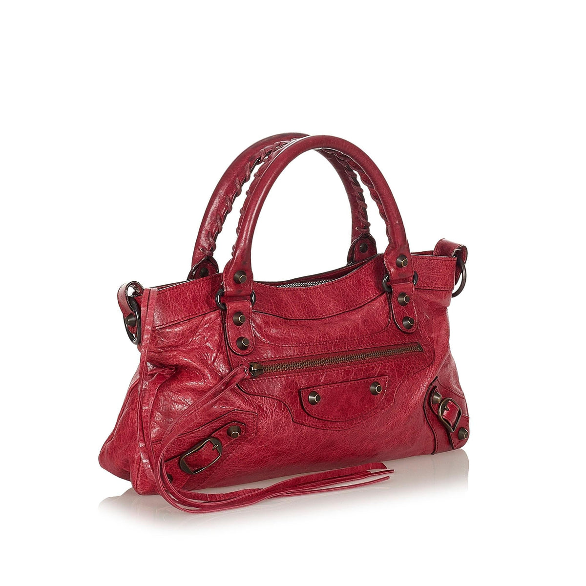 Luxury Balenciaga  Motocross Classic First Leather Satchel (SHG-22045)