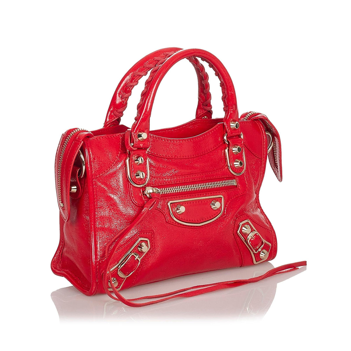 Luxury Balenciaga  Motocross Classic Metallic Edge Mini City Satchel (SHG-26583)